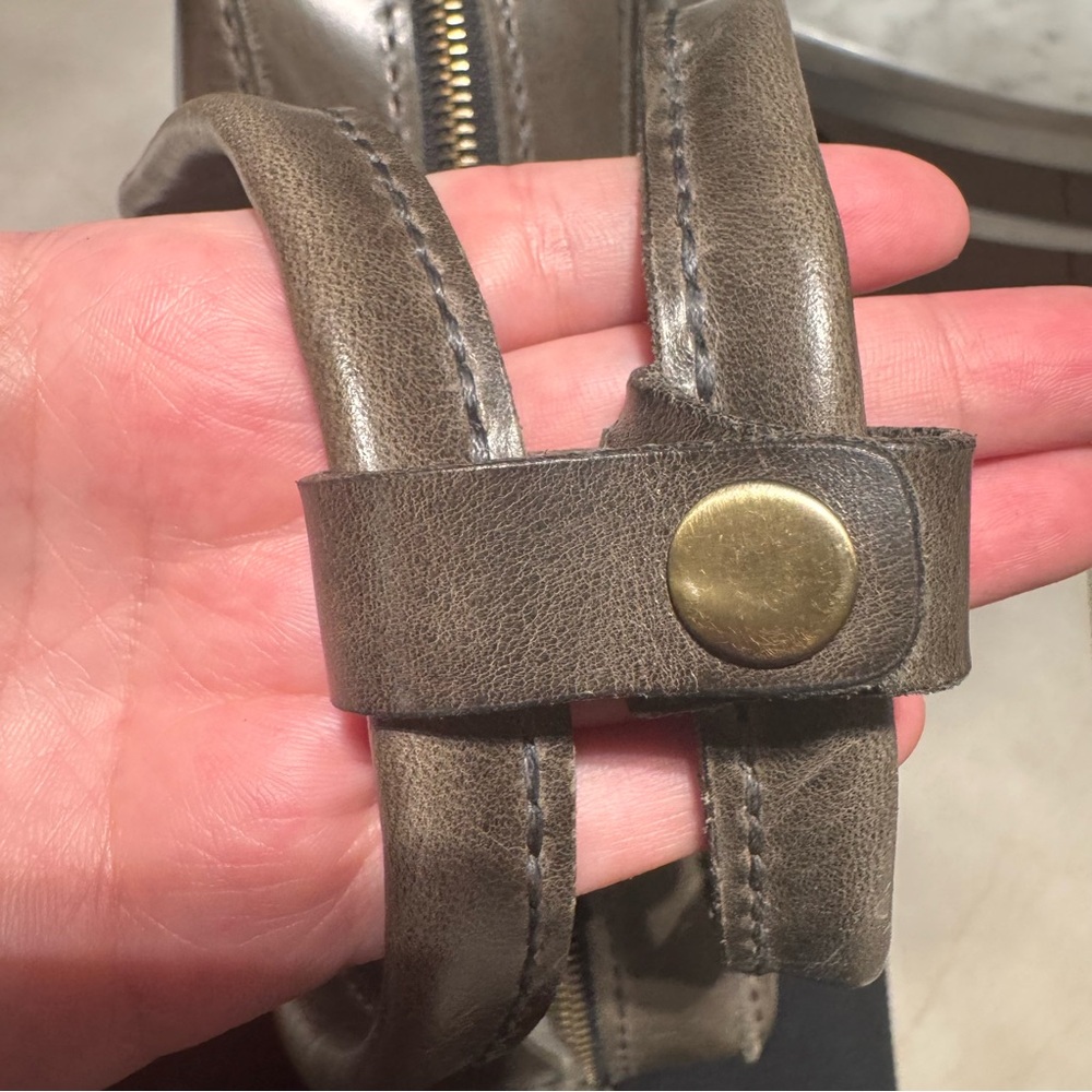 Genuine Leather Handmade Purse with Top Handle and Strap - Picture 11 of 12